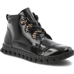 Schwarze Stiefeletten Armodo Lackschuhe