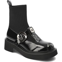 Schwarze Stiefeletten S.Barski Schlupfschuhe