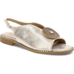 Goldene Sandalen S.Barski Elegante Damenschuhe