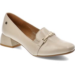 Beige Halbschuhe Maciejka Elegante Damenschuhe aus Leder