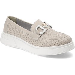 Beige Mokassins S.Barski Modische Damenschuhe