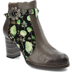Grüne Stiefeletten Laura Vita Elegante Lederschuhe Mit Absatz