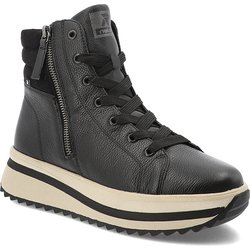 Schwarze Sneakers Rieker Plateauschuhe