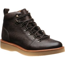 Barker Frank rubber-soled boots in Choc Grain and Burish Suede