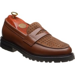 Wildsmith Model 55D two-tone rubber-soled loafers in Cognac Calf