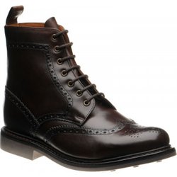 Herring Buxton rubber-soled rubber-soled brogue boots in Brown Calf