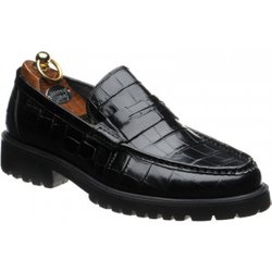 Herring Kramer Mod rubber-soled loafers in Black Croc