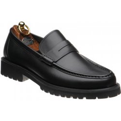 Herring Kramer Mod rubber-soled loafers in Black Waxy