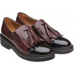 Herring Miranda ladies rubber-soled tasselled loafers in Burgundy Calf and Polished