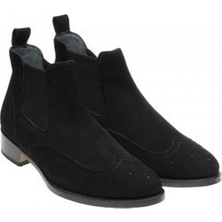 Herring Giovanna ladies rubber-soled brogue boots in Black Suede