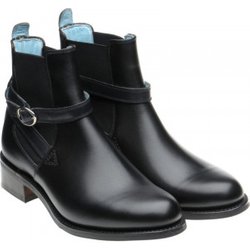 Herring Jodie ladies rubber-soled Chelsea boots in Black Calf with Navy Calf Strap