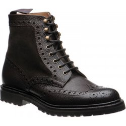 Herring Crosthwaite two-tone rubber-soled brogue boots in Walnut Calf and Brown Suede