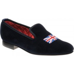 Herring Windsor house shoes in Navy Velvet