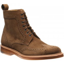 Herring Hawthorn brogue boots in Tobacco Suede