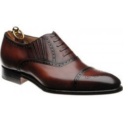 Herring Dunkeld semi-brogues in Rosewood Calf