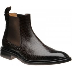 Herring Geneva rubber-soled Chelsea boots in Dark Brown Croc