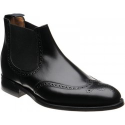 Herring Wye rubber-soled rubber-soled brogue Chelsea boots in Black Calf
