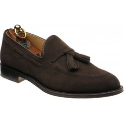 Herring St Davids tasselled loafers in Dark Brown Suede
