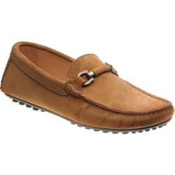 Herring Mugello rubber-soled driving moccasins in Tan Suede