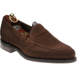 Loake Imperial Rubber rubber-soled loafers in Brown Suede