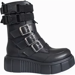 Altercore Damen vegan Biker-Stiefel Demi Schwarz