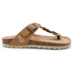 thies Damen vegan Sandalen Zehensteg Zopf Cashew
