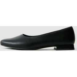 BOHEMA Damen vegan Ballerinas Diana Square Toe Schwarz
