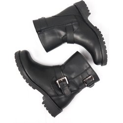 Will's Vegan Store Damen vegan Bikerstiefel Schwarz