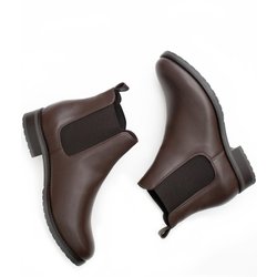 Will's Vegan Store Damen vegan Chelsea Boots Luxury Smart Dunkelbraun