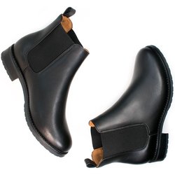 Will's Vegan Store Damen vegan Chelsea Boots Luxus Smart Schwarz