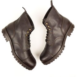Will's Vegan Store Damen vegan Arbeitsstiefel Dunkelbraun