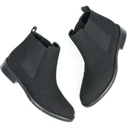 Will's Vegan Store Damen vegan Chelsea Boots Brogue Schwarz