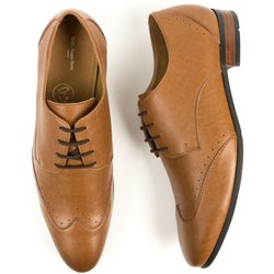Will's Vegan Store Herren vegan Brogues Slim Sohle Hellbraun