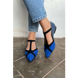 Momoc Damen vegan Ballerinas Blaue Elster