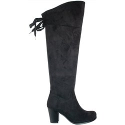 Will's Vegan Store Damen vegan Stiefel Over The Knee Schwarz