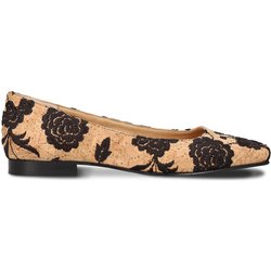 NAE Damen vegan Ballerinas Louise Kork Schwarz/Braun