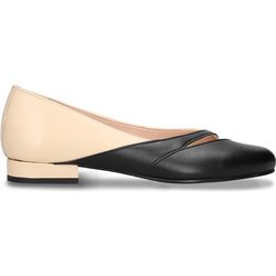NAE Damen vegan Ballerinas Deme Veganes Öko-Leder Beige/Schwarz