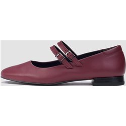 BOHEMA Damen vegan Ballerinas Mary Jane Kirsche