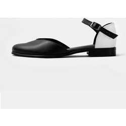 BOHEMA Damen vegan Ballerinas Alexa Schwarz Weiß