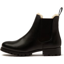 Will's Vegan Store Damen vegan Chelsea Boots Damen Luxe Isoliert Schwarz