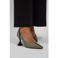 Momoc Damen vegan Pumps High-Heels Ottilie Dunkelgrün & Schwarz