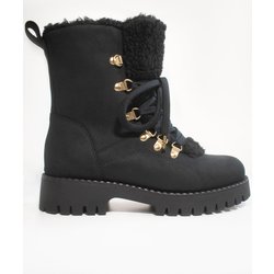 Will's Vegan Store Damen vegan Recycelte Vegane Shearling Stiefel Schwarz