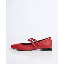BOHEMA Damen vegan Ballerinas Mary Jane Strawberry Rot