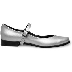BOHEMA Damen vegan Mary Jane Pumps Ballerinas Silber