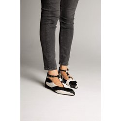 Momoc Damen vegan Ballerinas Zebra Schwarz & Weiß
