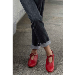 BOHEMA Damen vegan Ballerinas Akira Pumps Nopal Rot