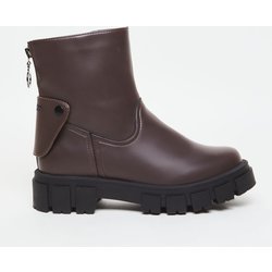 AGAZI Damen vegan 2in1 Stiefel Kama Veganes Öko-Leder Schokoladenbraun