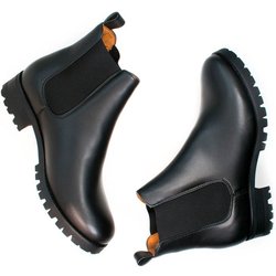 Will's Vegan Store Herren vegan Chelsea Boots Herren Wide Fit Luxe Deep Tread Schwarz