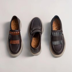 AGAZI Damen vegan 3 In 1 Loafers Diane Leichte Sohle Schokoladenbraun