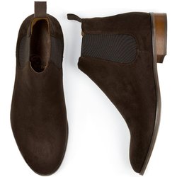 Will's Vegan Store Herren vegan Chelsea Boots Dunkelbraunes Veganes Wildleder